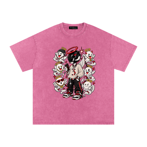 sitazen “Power Angel: Ghost Crew” Snow Washed Oversized Tee