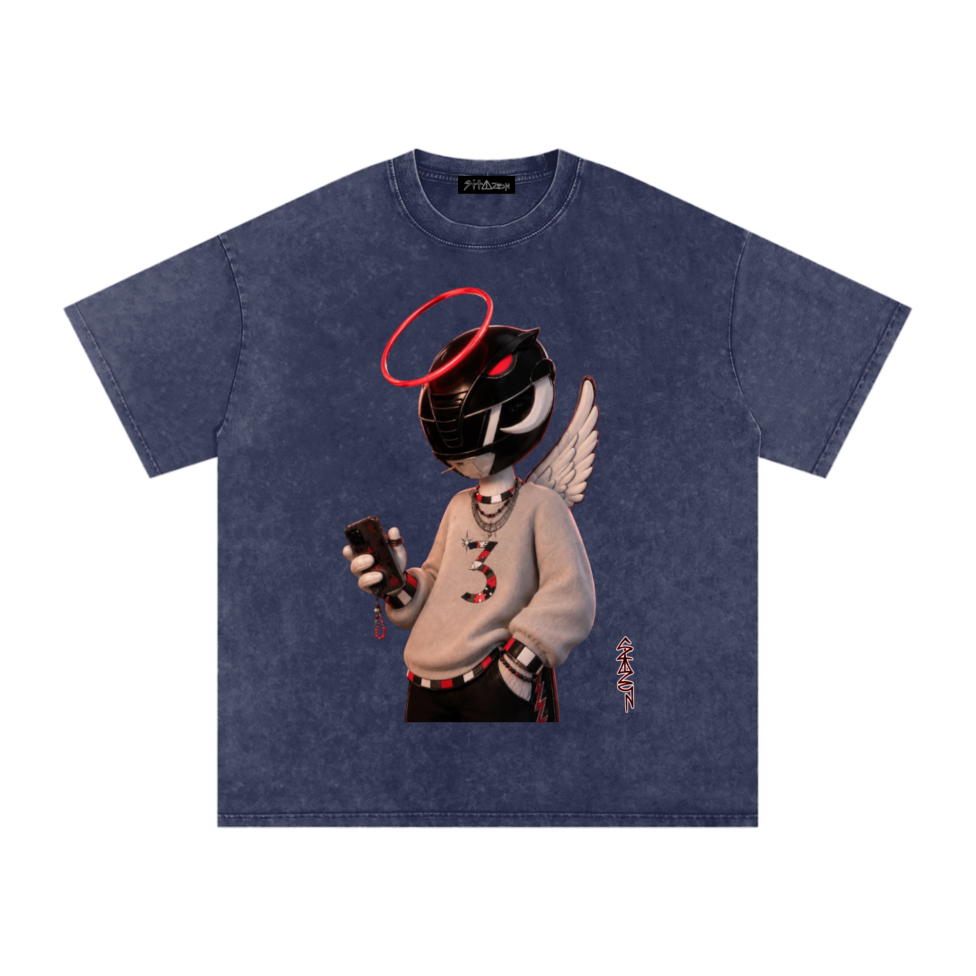 sitazen “Power Angel” Snow Washed Oversized Tee