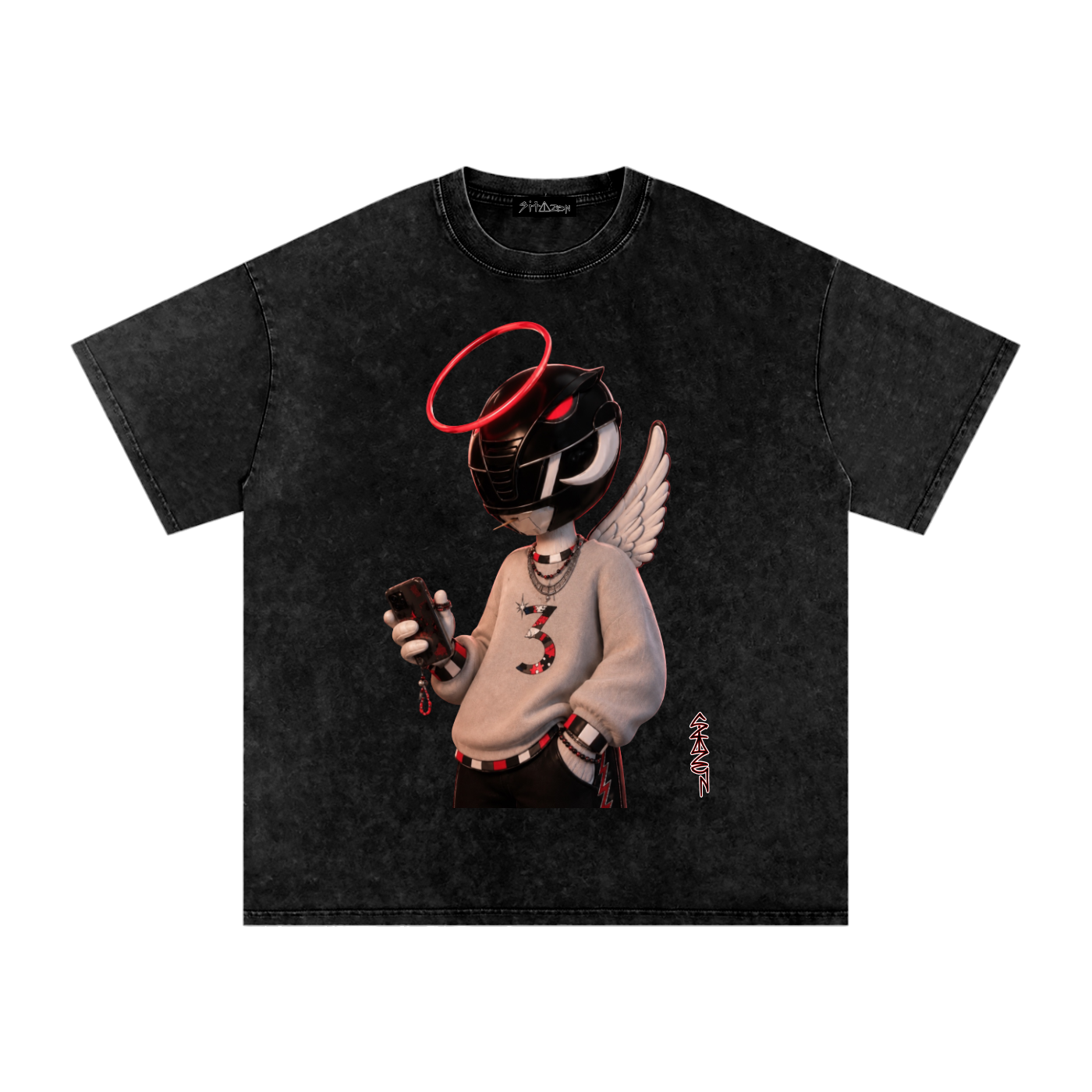 sitazen “Power Angel” Snow Washed Oversized Tee